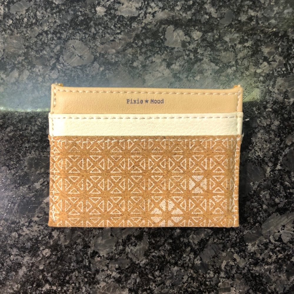 Pixie Mood Tan/Cream/Cork Card Holder